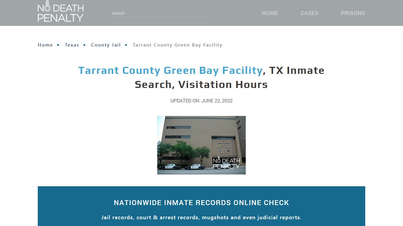 Tarrant County Green Bay Facility, TX Inmate Search ...